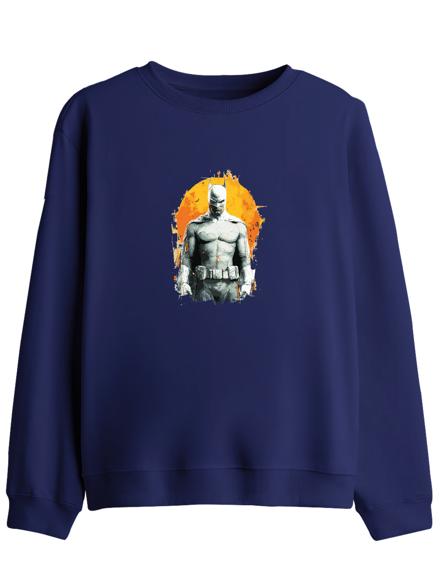 Whiteman Baskılı Bisiklet Yaka Sweatshirt