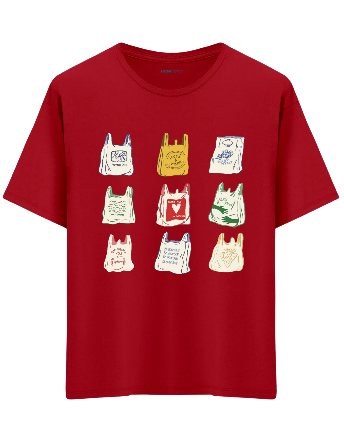 Bags Baskılı Bisiklet Yaka Oversize T-shirt