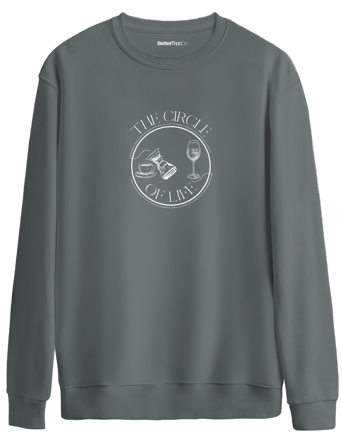 Circle Of Life Baskılı Bisiklet Yaka Oversize Sweatshirt