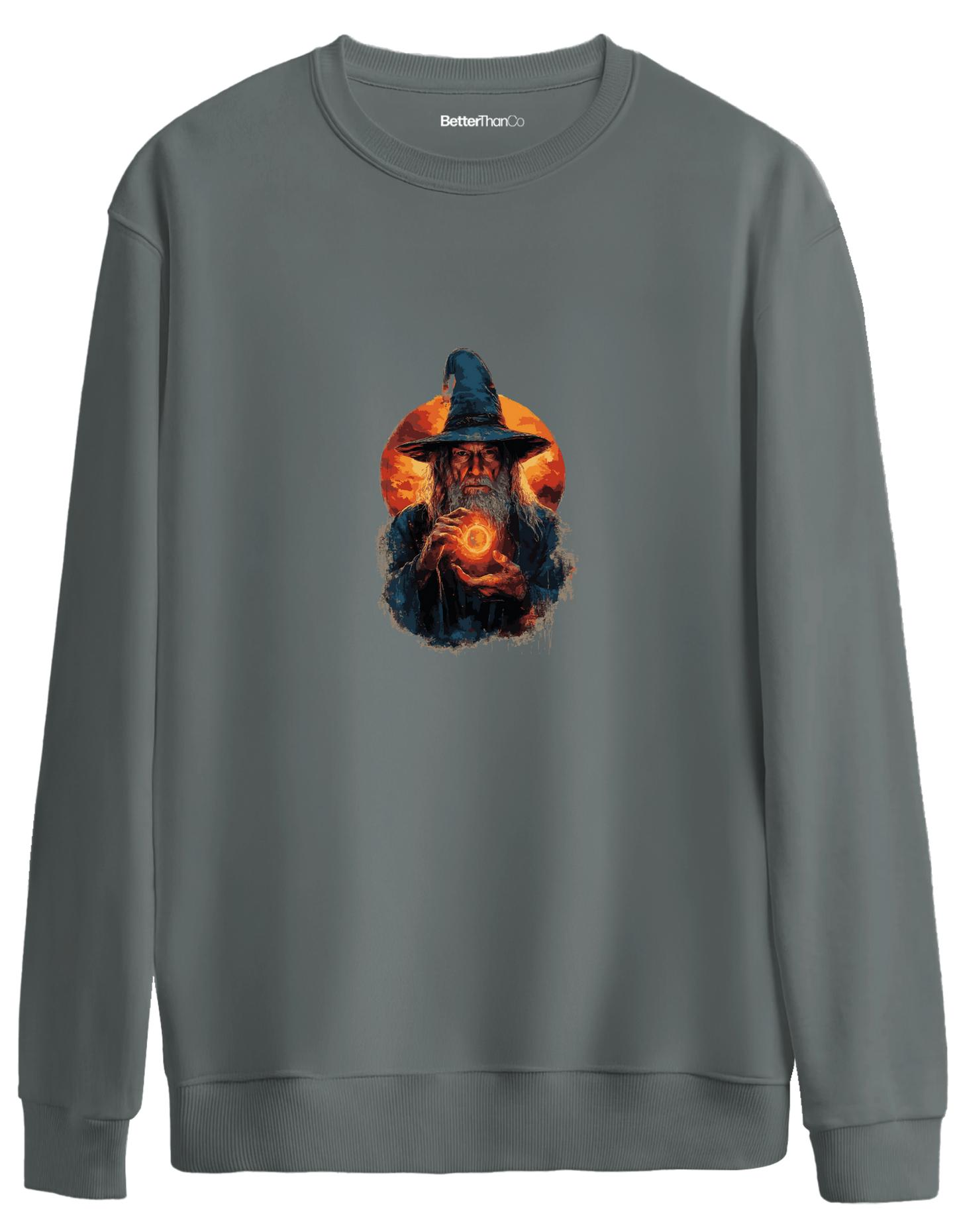 The Power Of The Ring Baskılı Bisiklet Yaka Oversize Sweatshirt