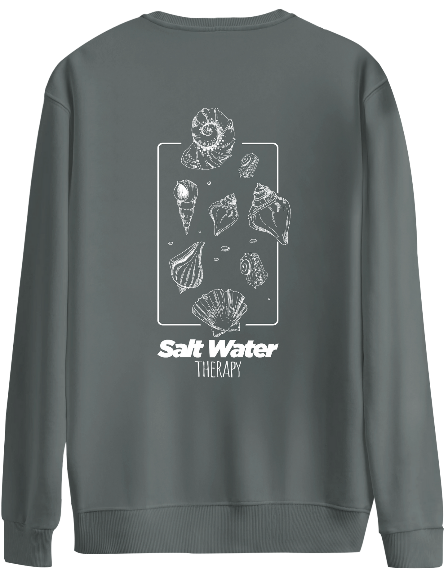 Salt Water Baskılı Bisiklet Yaka Oversize Sweatshirt