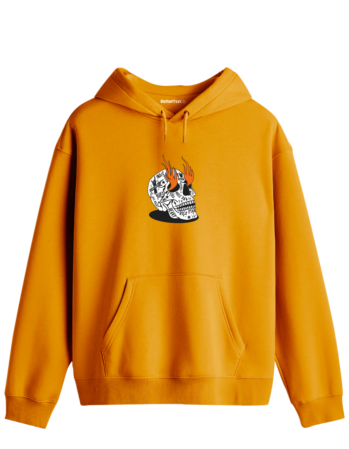 Rock Star Baskılı Unisex Kapüşonlu Yaka Hoodie