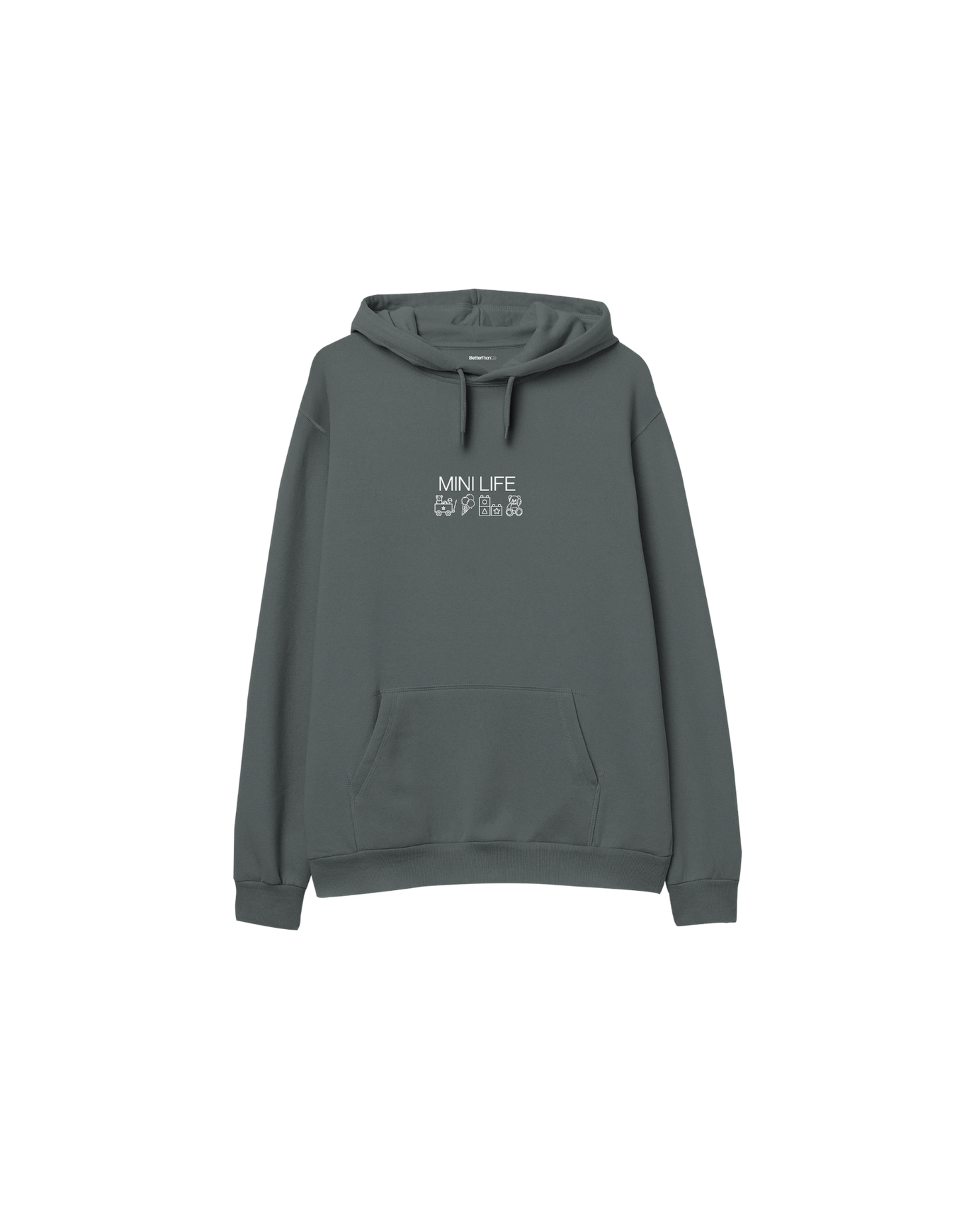 Mini Life Baskılı Oversize Kapüşonlu Çocuk Hoodie