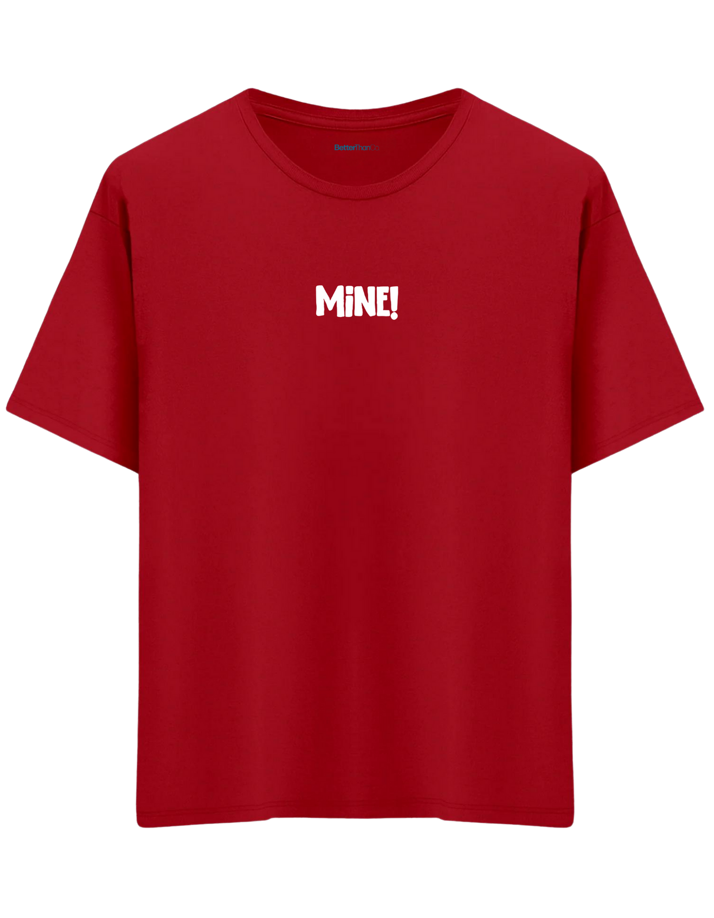 Mine! Baskılı Bisiklet Yaka Oversize T-shirt