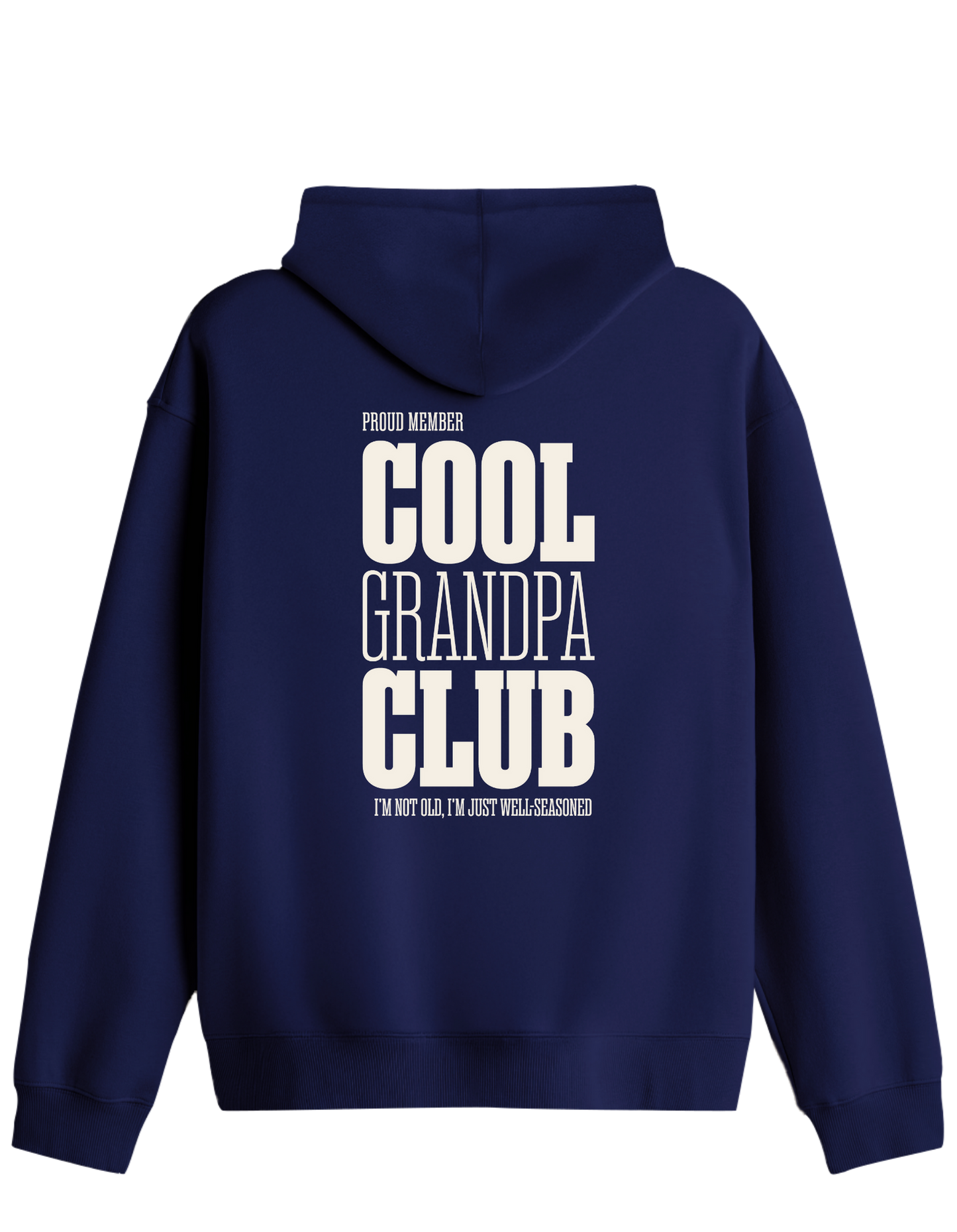 Cool Grandpa Club Baskılı Unisex Kapüşonlu Yaka Hoodie