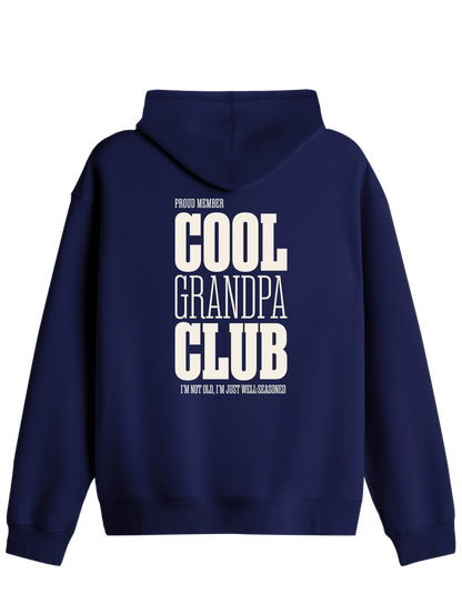 Cool Grandpa Club Baskılı Unisex Kapüşonlu Yaka Hoodie