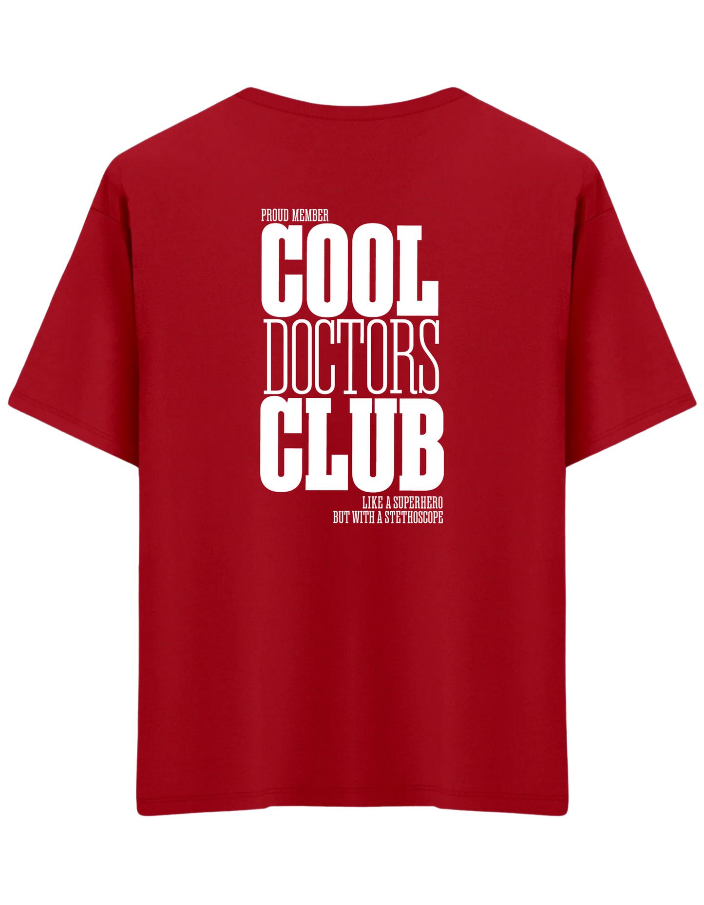 Cool Doctors Club Baskılı Bisiklet Yaka Oversize T-shirt