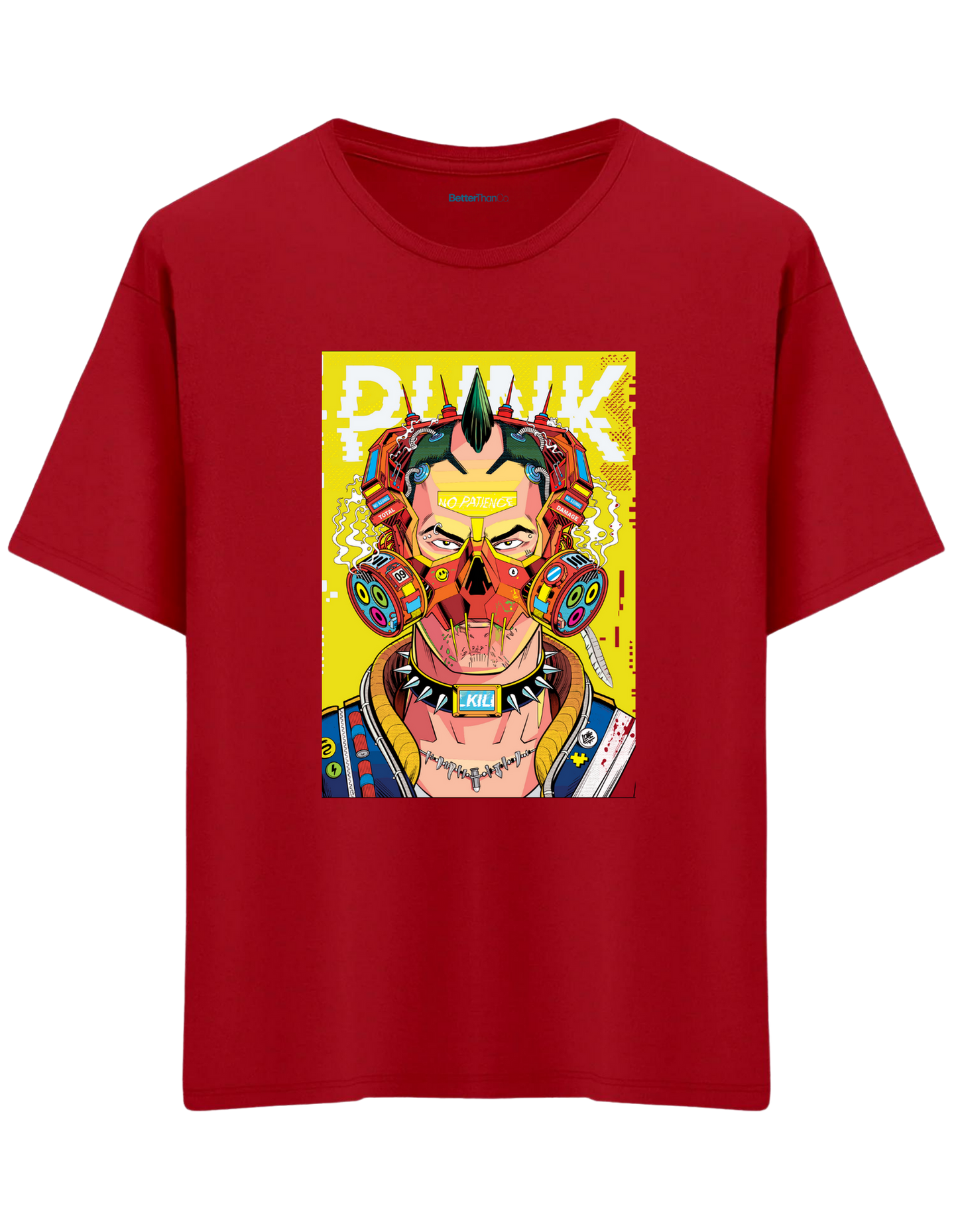 No Patience Baskılı Bisiklet Yaka Oversize T-shirt