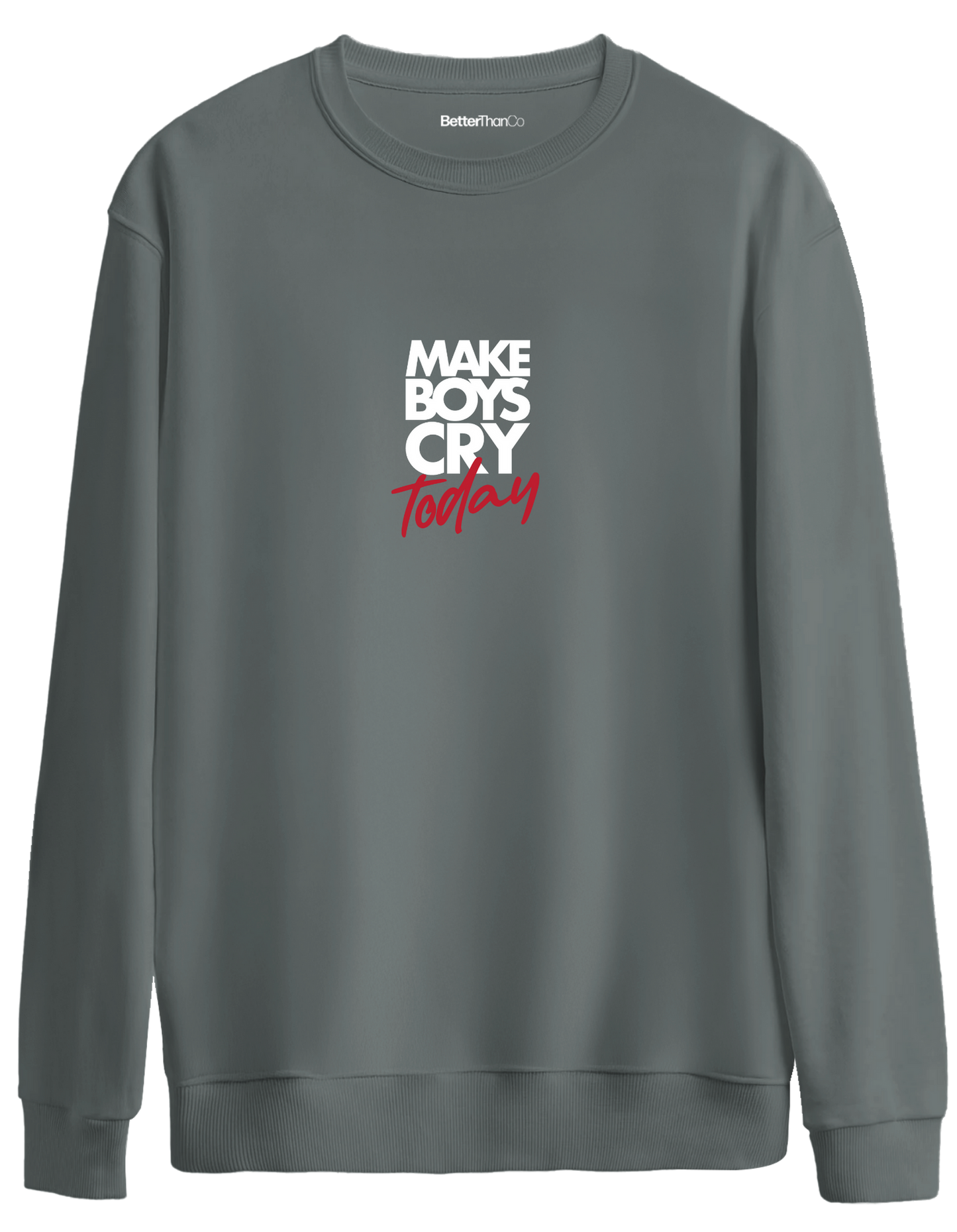 Today Baskılı Bisiklet Yaka Oversize Sweatshirt