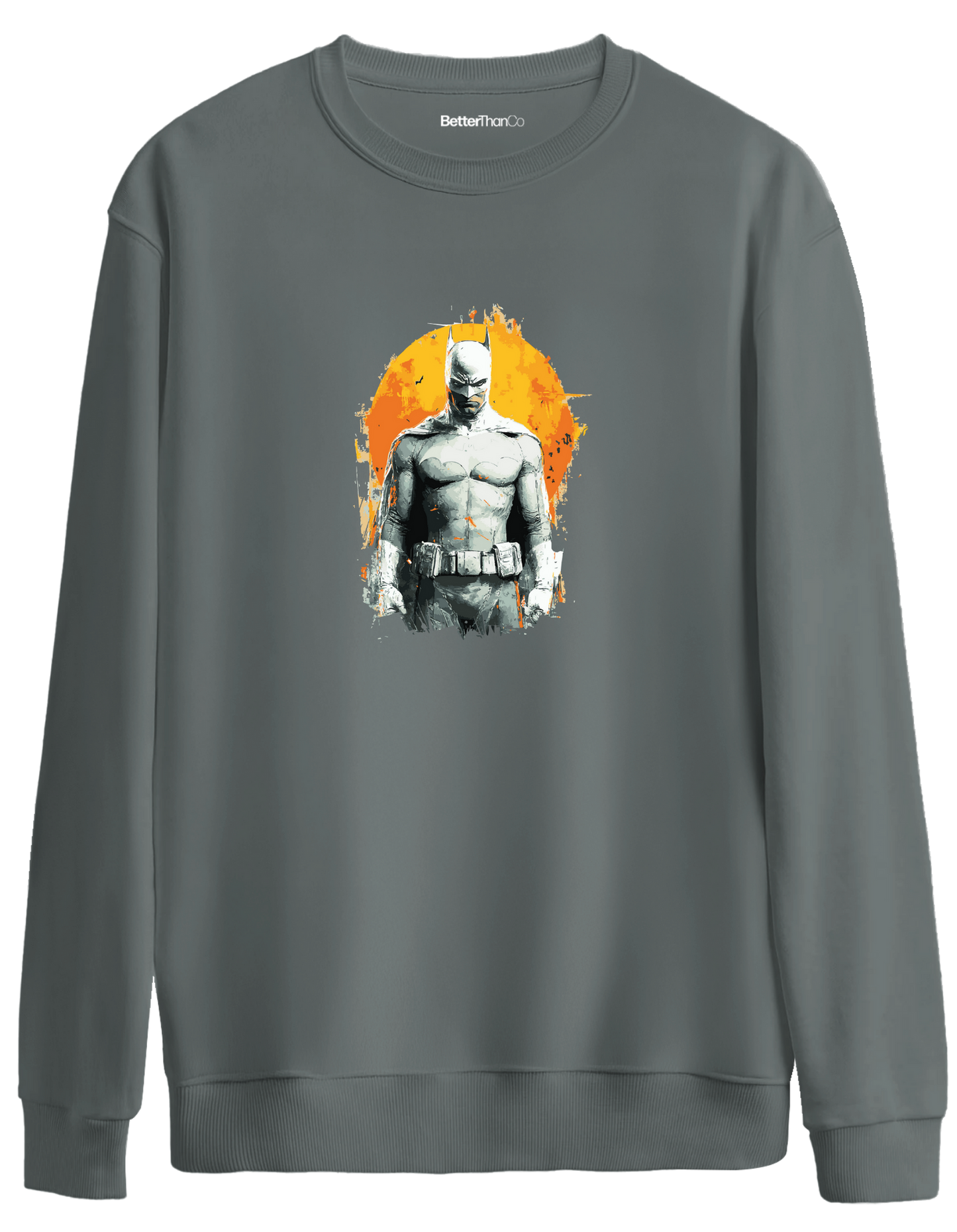 Whiteman Baskılı Bisiklet Yaka Oversize Sweatshirt