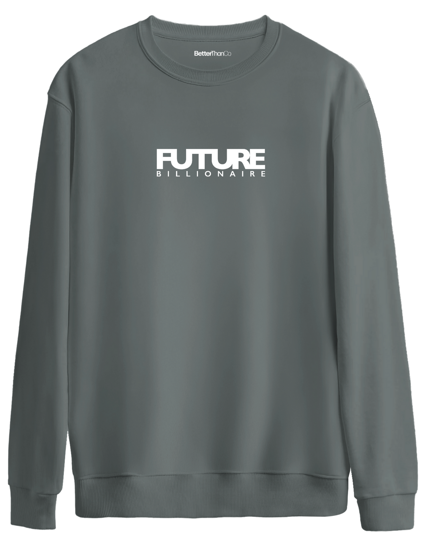 Future Billionaire Baskılı Bisiklet Yaka Oversize Sweatshirt