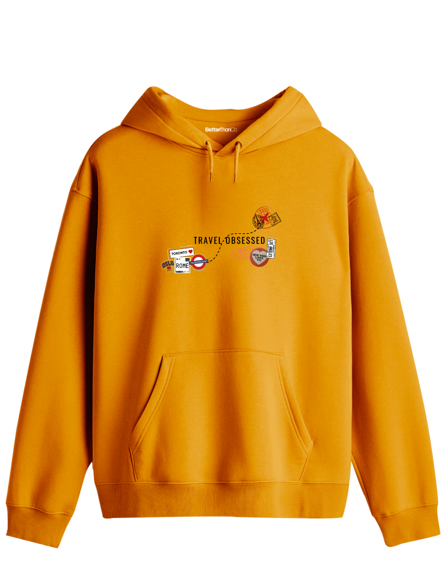 Travel Obsessed Baskılı Unisex Kapüşonlu Yaka Hoodie