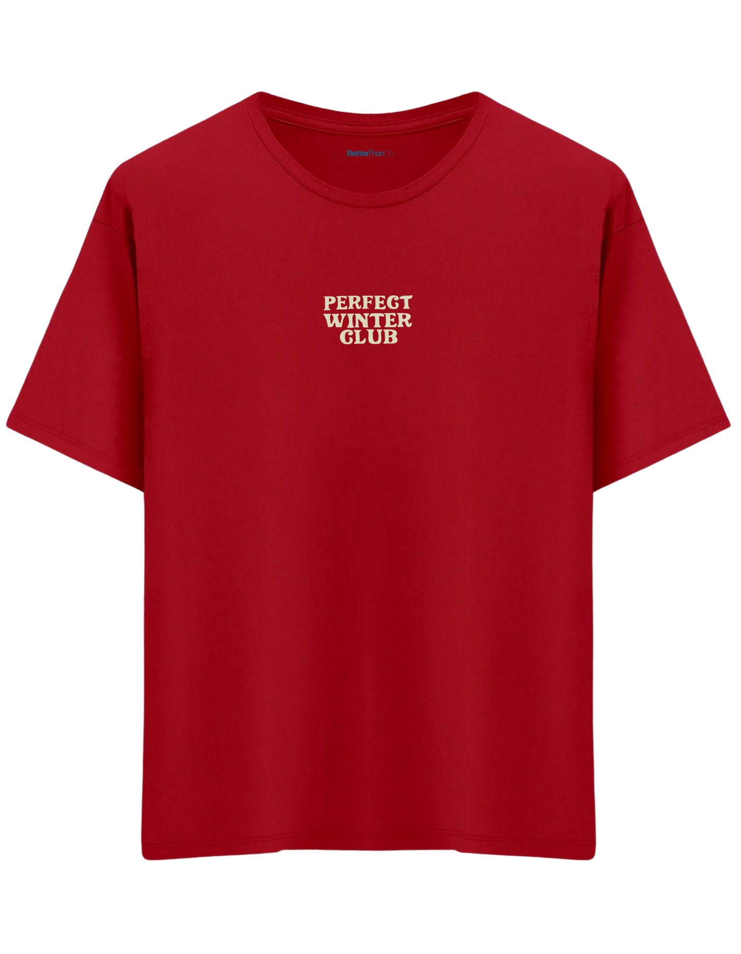 Winter Club Baskılı Bisiklet Yaka Oversize T-shirt