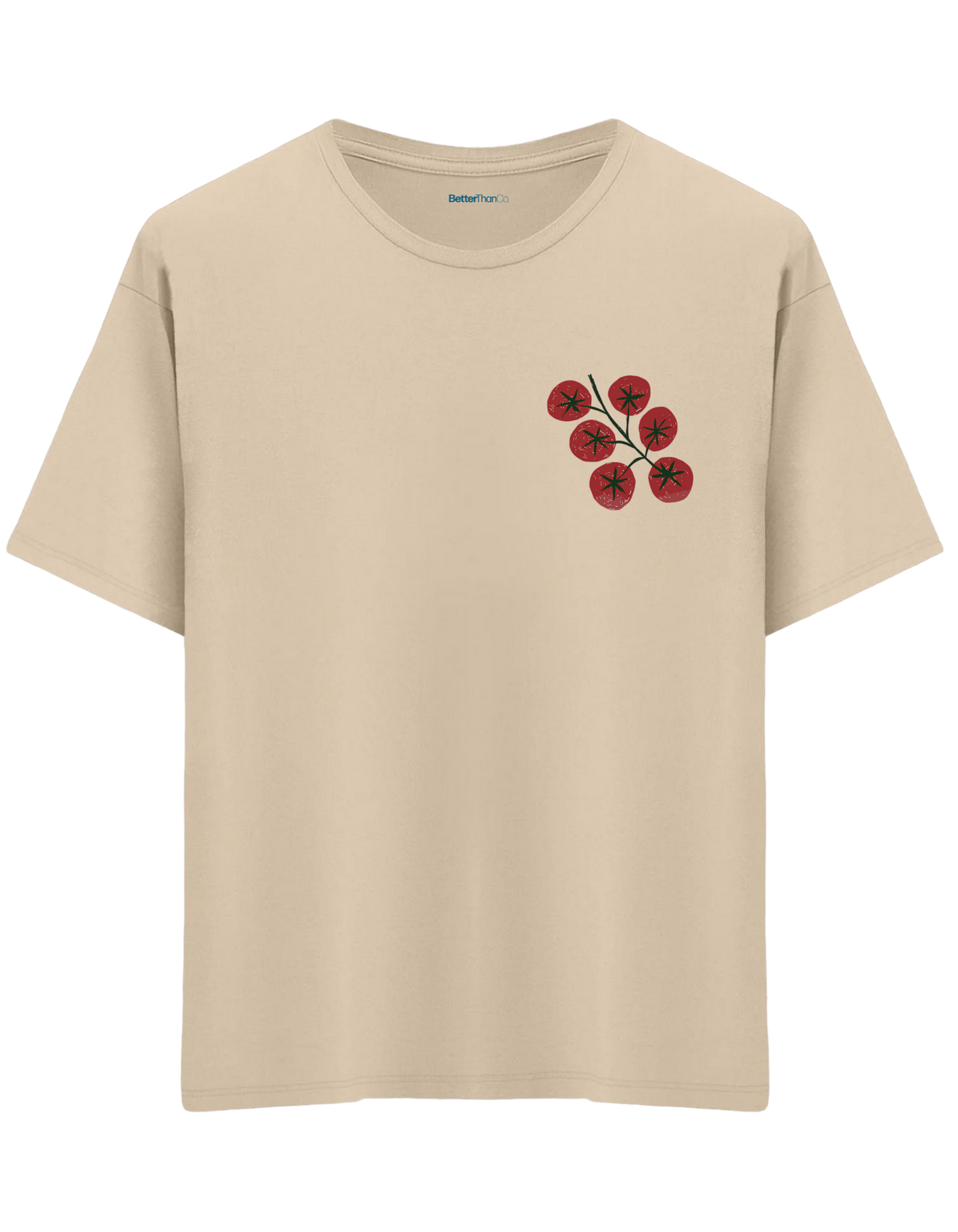 Tomatoes Baskılı Bisiklet Yaka Oversize T-shirt
