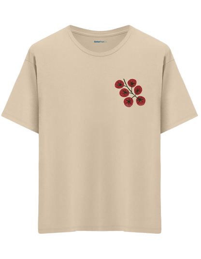 Tomatoes Baskılı Bisiklet Yaka Oversize T-shirt
