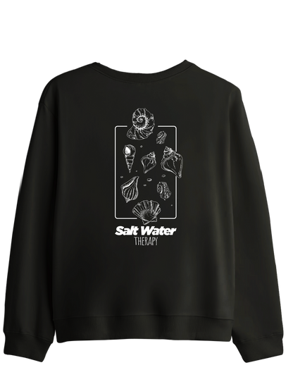 Salt Water Baskılı Bisiklet Yaka Sweatshirt