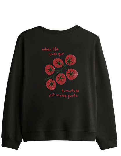 Tomatoes Baskılı Bisiklet Yaka Sweatshirt