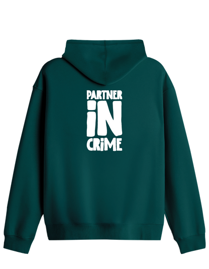 Partner in Crime Baskılı Unisex Kapüşonlu Yaka Hoodie