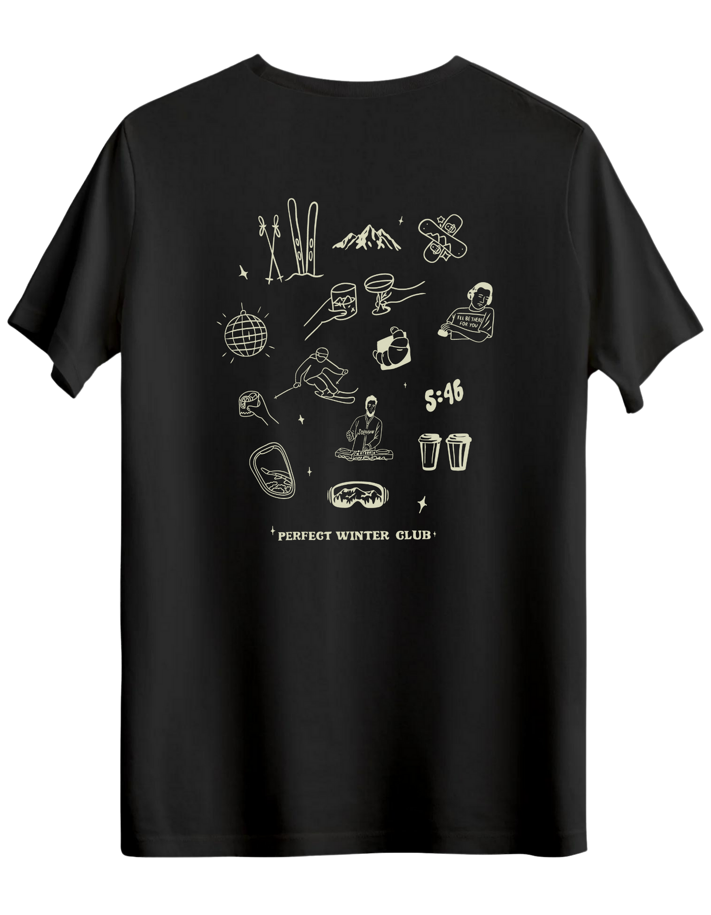 Winter Club Baskılı Bisiklet Yaka Regular T-shirt