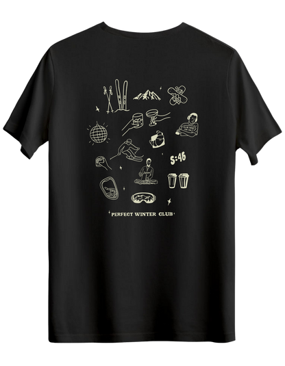 Winter Club Baskılı Bisiklet Yaka Regular T-shirt