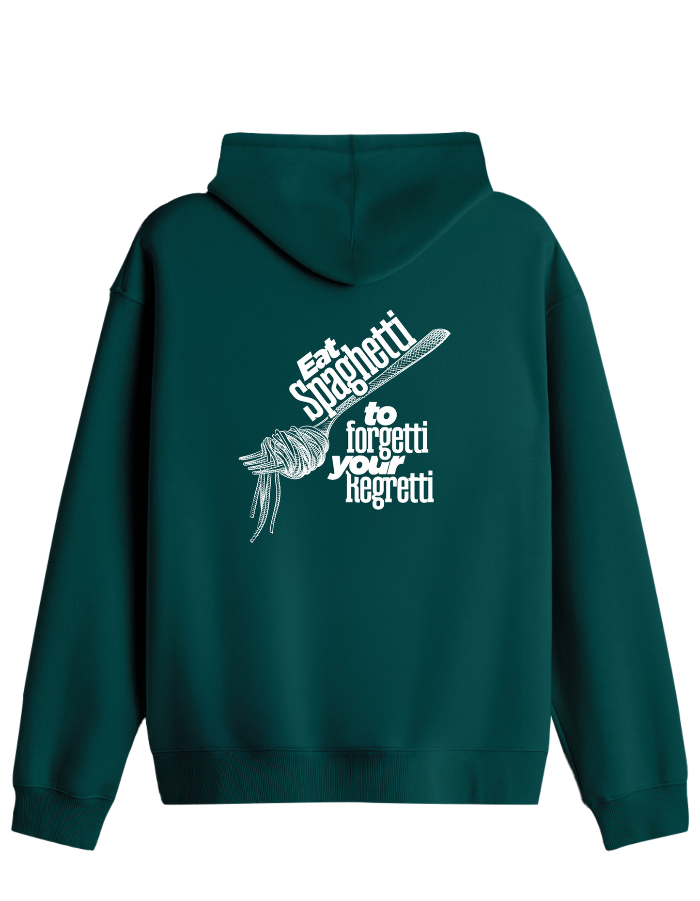 Spaghetti Baskılı Unisex Kapüşonlu Yaka Hoodie
