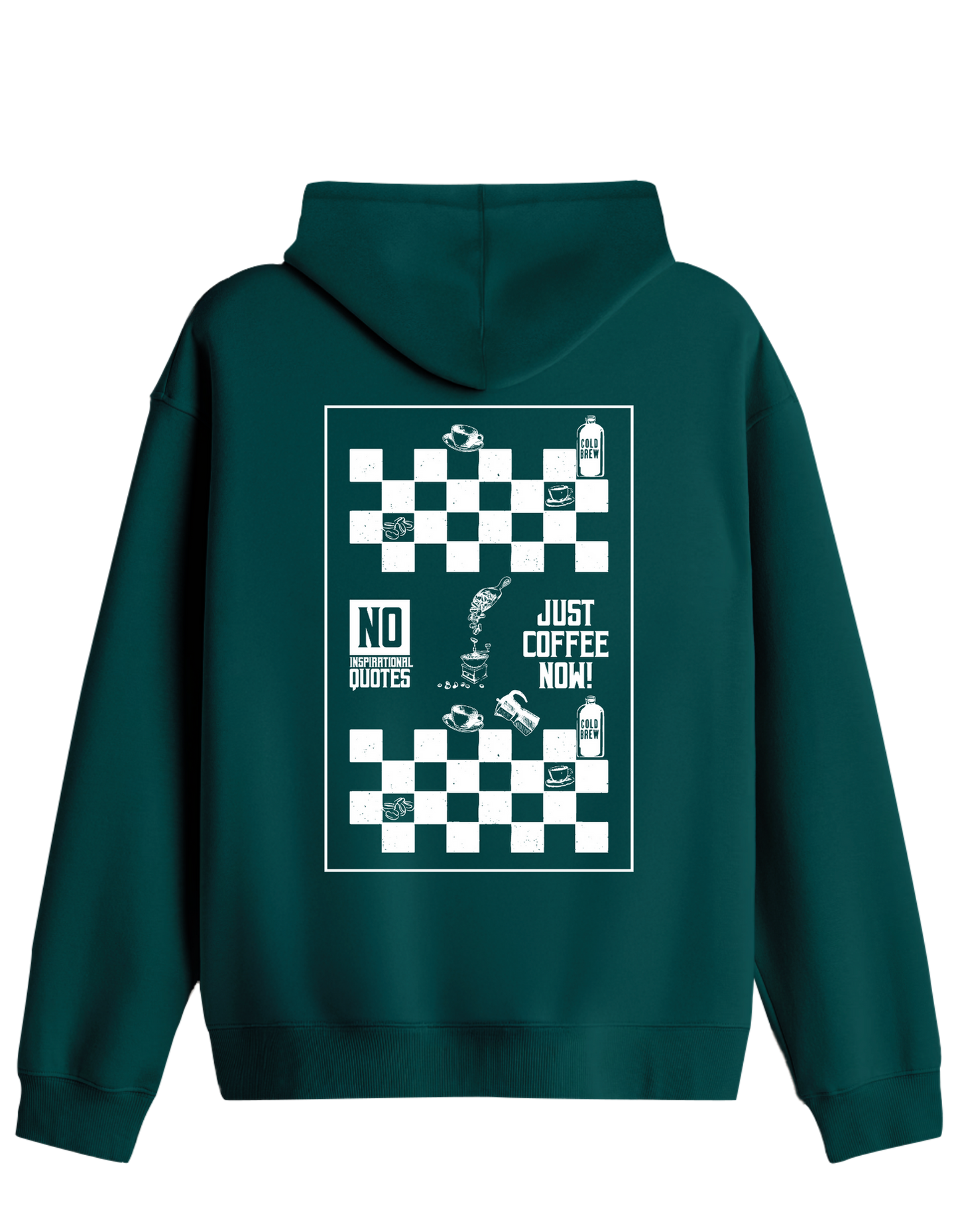 Just Coffee Baskılı Unisex Kapüşonlu Yaka Hoodie