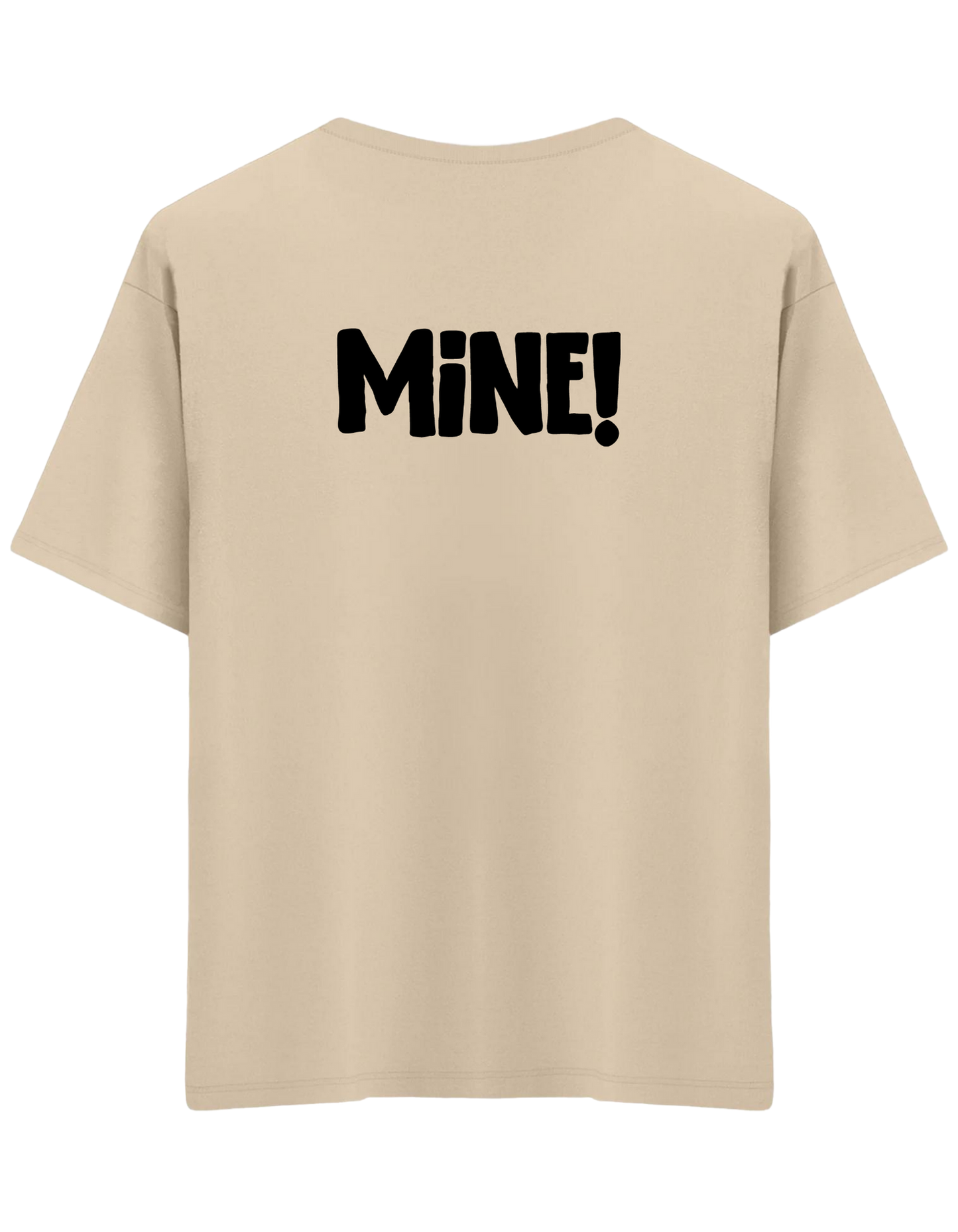 Mine! Baskılı Bisiklet Yaka Oversize T-shirt