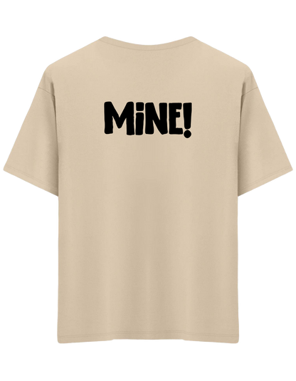 Mine! Baskılı Bisiklet Yaka Oversize T-shirt