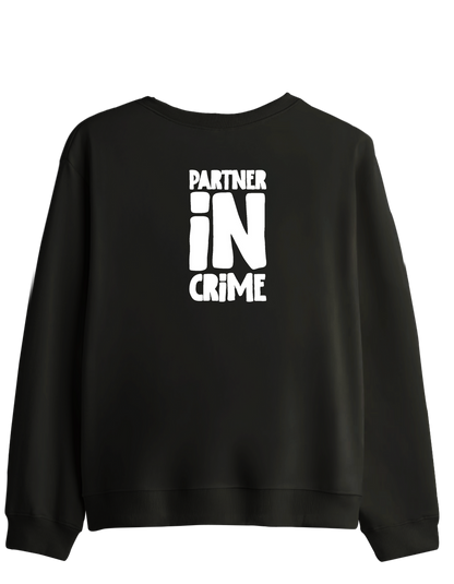 Partner in Crime Baskılı Bisiklet Yaka Sweatshirt