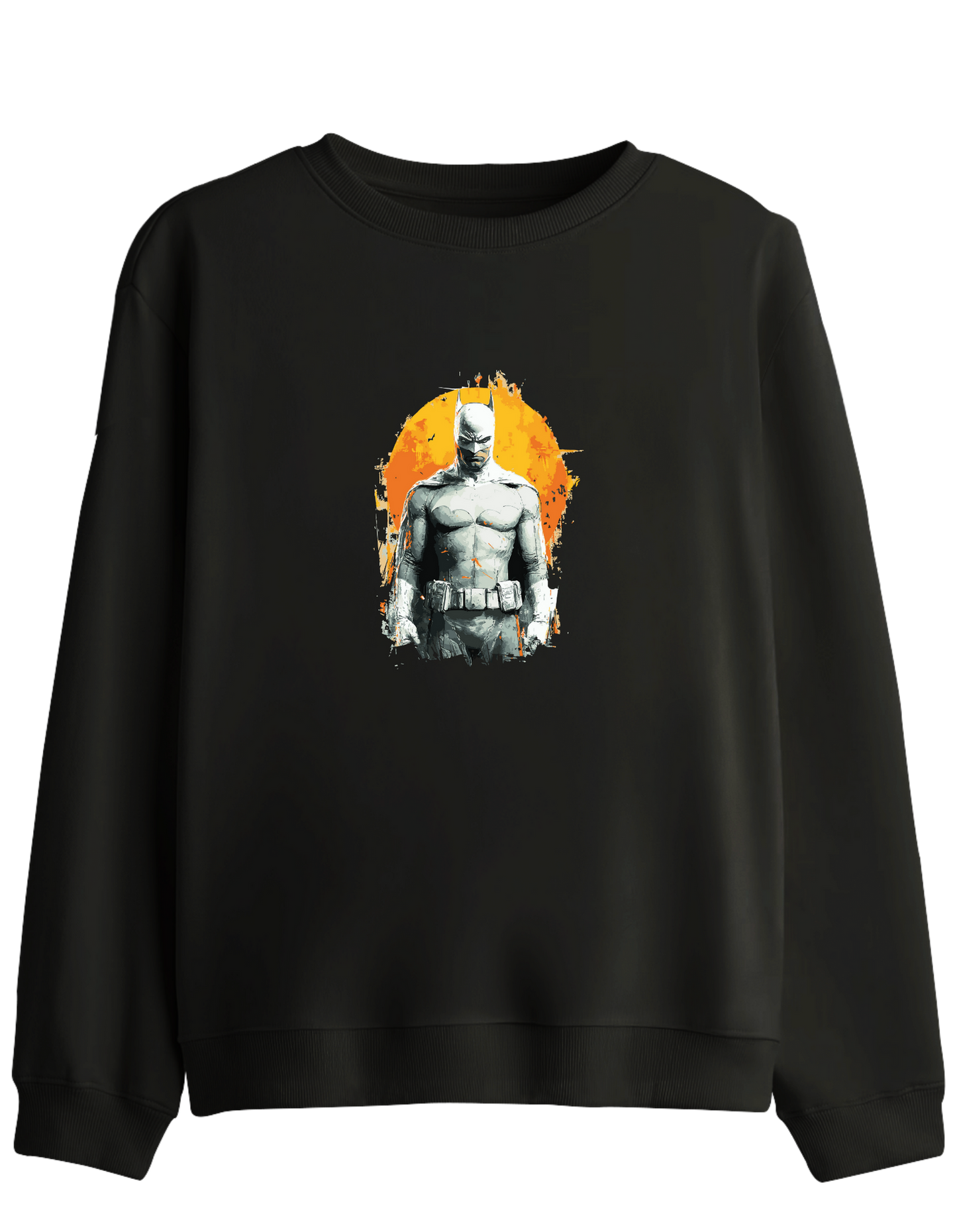 Whiteman Baskılı Bisiklet Yaka Sweatshirt