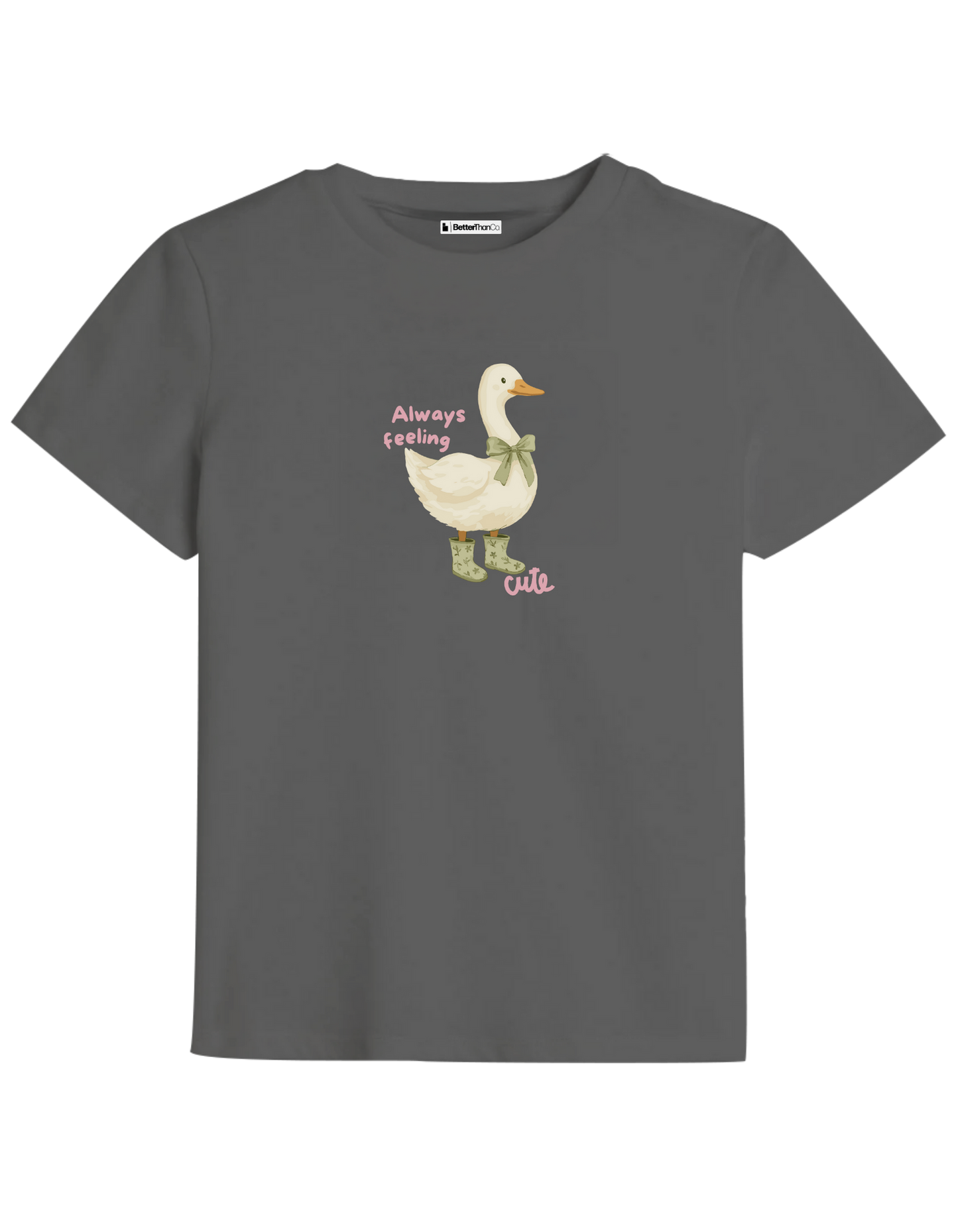 Feeling Cute Baskılı Bisiklet Yaka Çocuk t-shirt