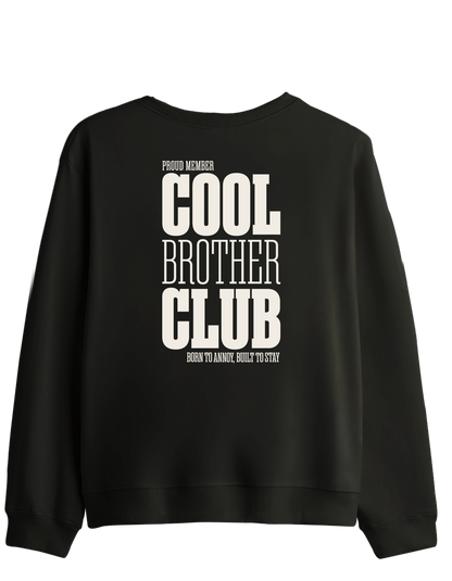 Cool Brother Club Baskılı Bisiklet Yaka Sweatshirt