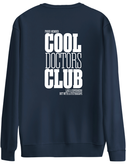 Cool Doctors Club Baskılı Bisiklet Yaka Oversize Sweatshirt