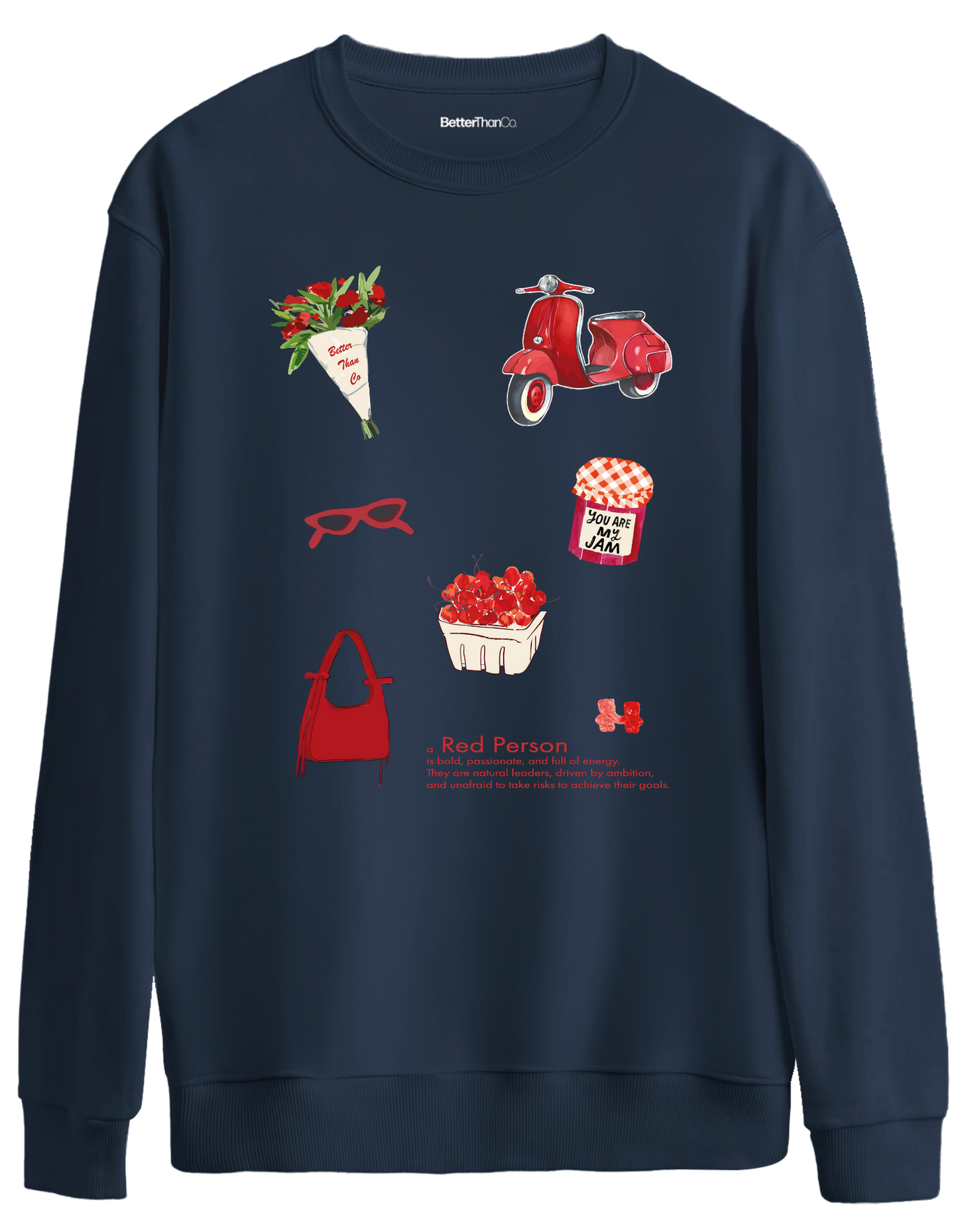 Red Person Baskılı Bisiklet Yaka Oversize Sweatshirt