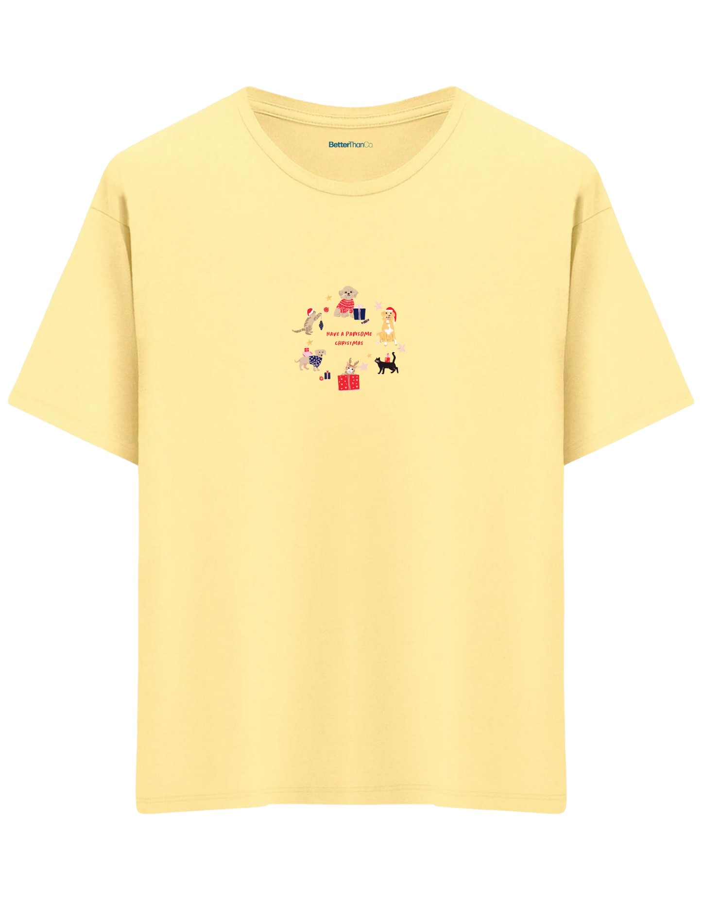 Paw-Mas Baskılı Bisiklet Yaka Oversize T-shirt