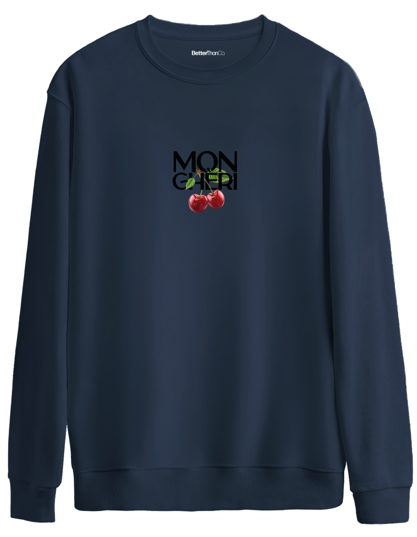 Monchéri Baskılı Bisiklet Yaka Oversize Sweatshirt