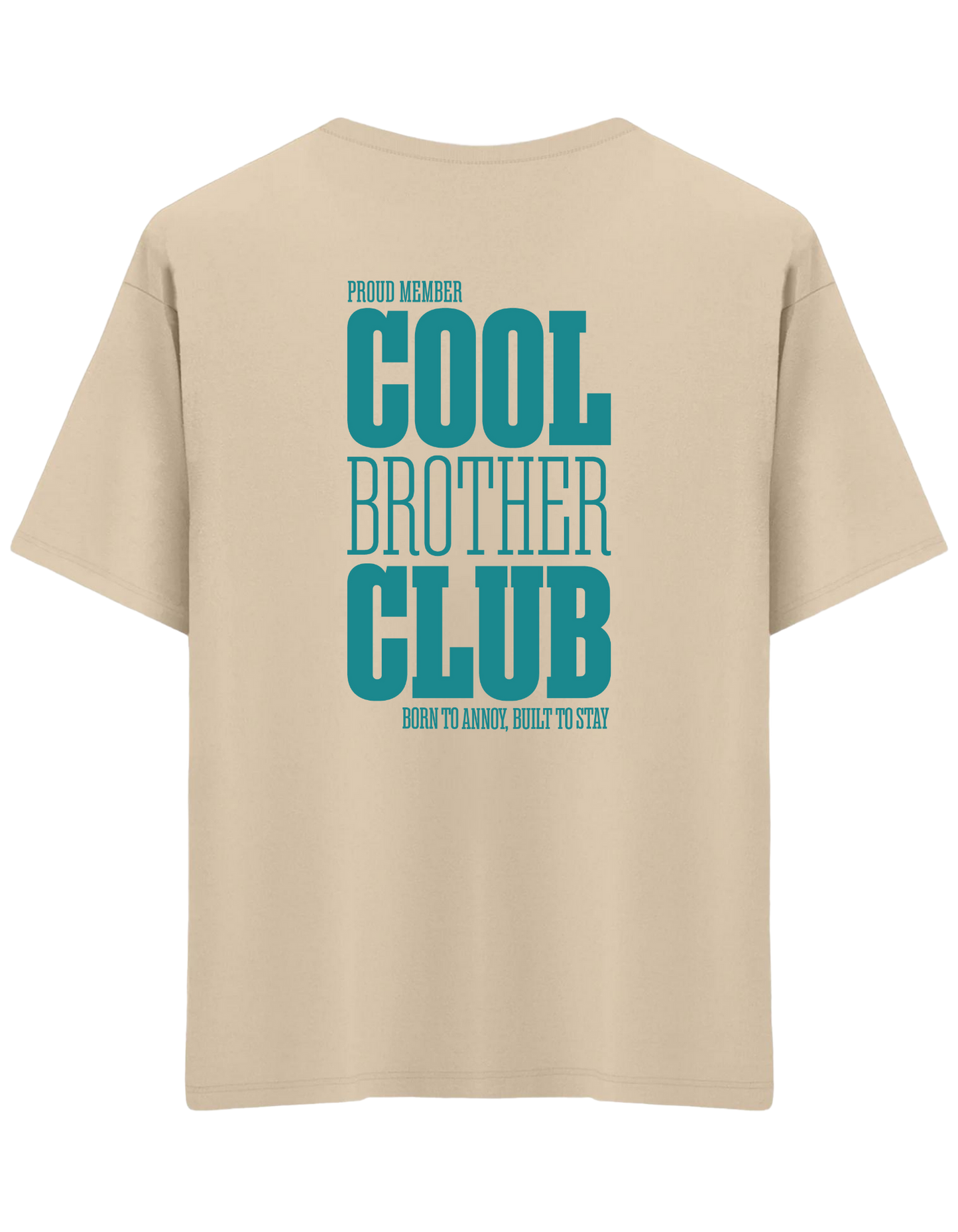 Cool Brother Club Baskılı Bisiklet Yaka Oversize T-shirt