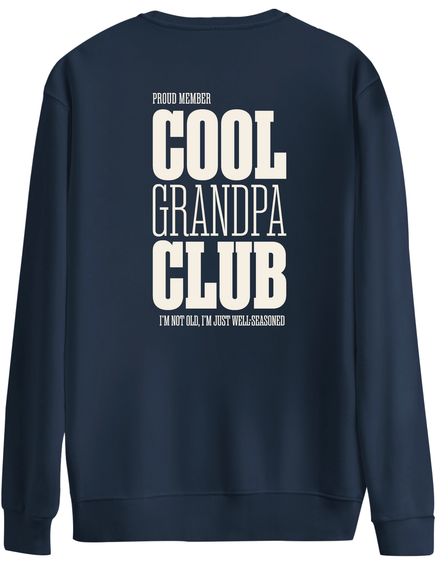Cool Grandpa Club Baskılı Bisiklet Yaka Oversize Sweatshirt