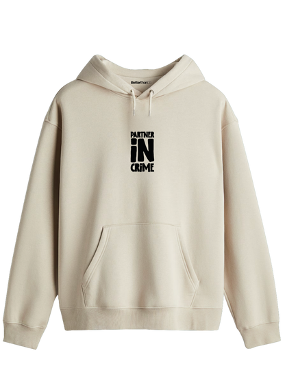 Partner in Crime Baskılı Unisex Kapüşonlu Yaka Hoodie