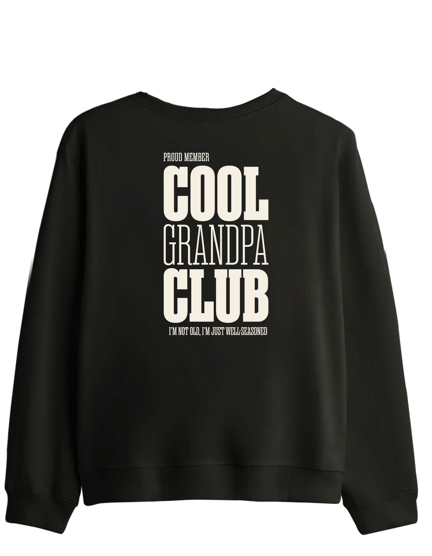 Cool Grandpa Club Baskılı Bisiklet Yaka Sweatshirt