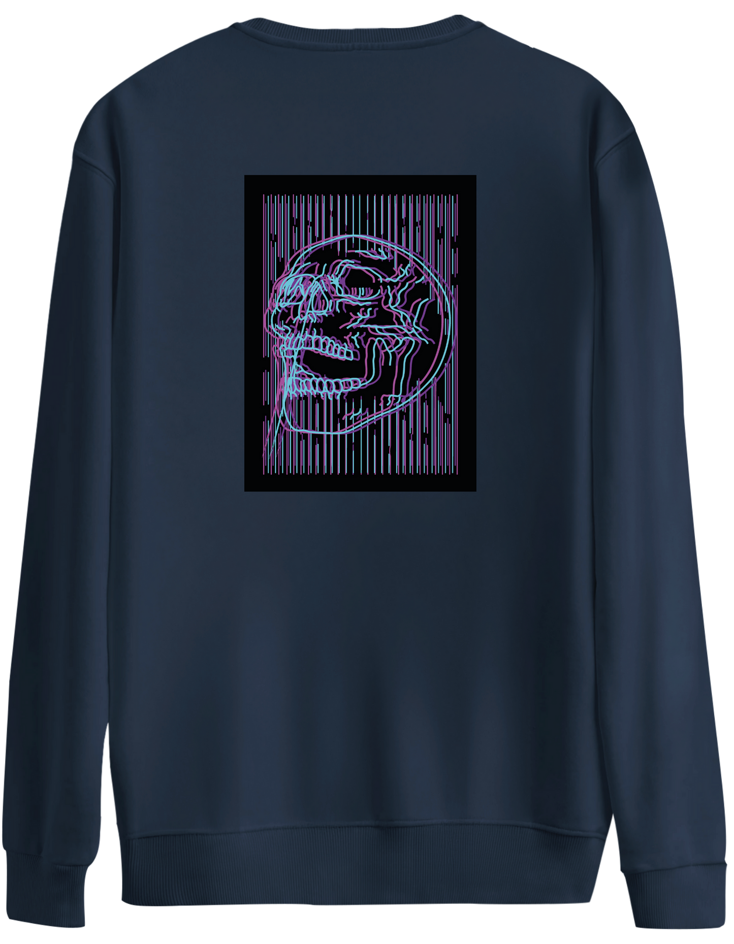 Neon Baskılı Bisiklet Yaka Oversize Sweatshirt