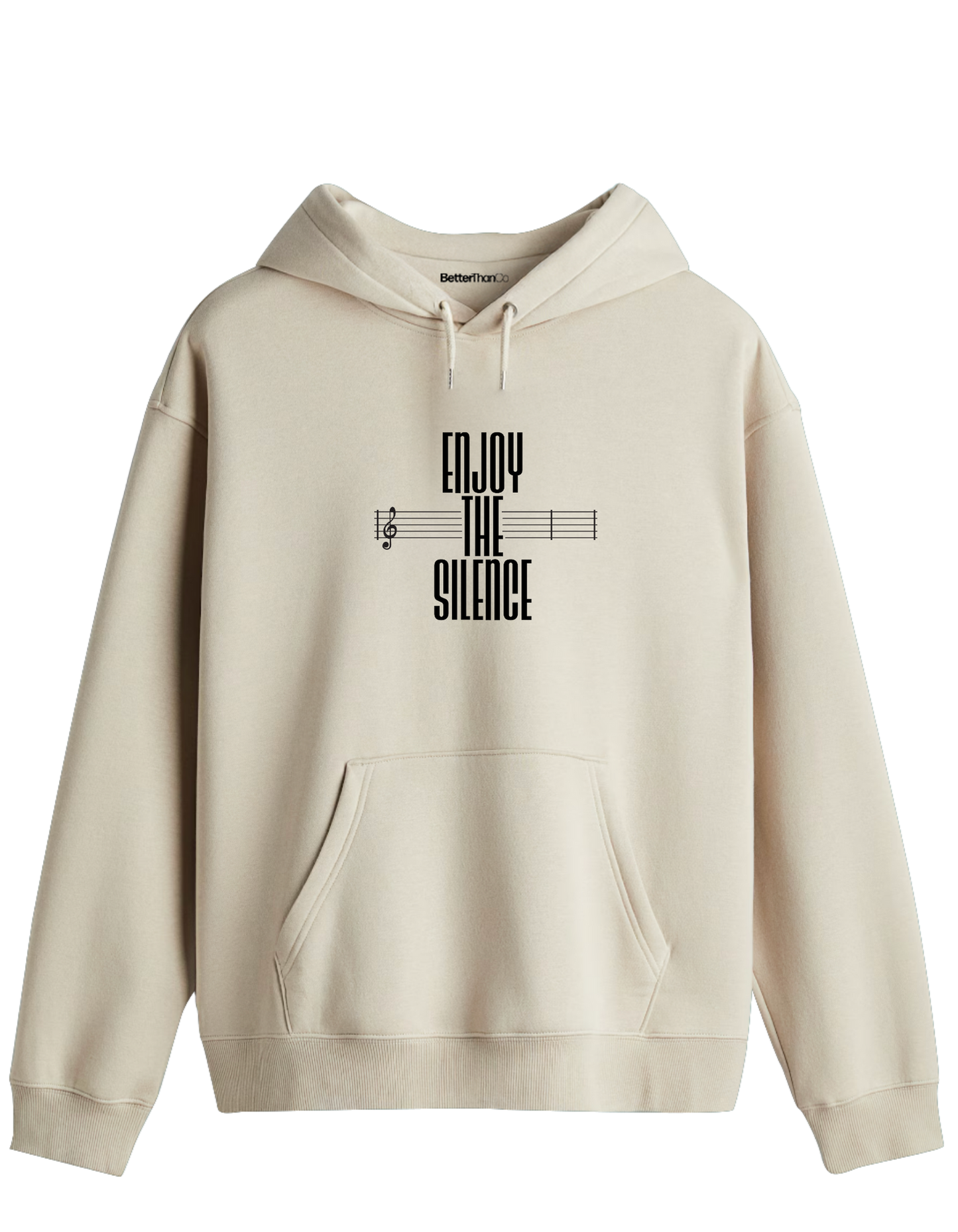 Enjoy The Silence Baskılı Unisex Kapüşonlu Yaka Hoodie