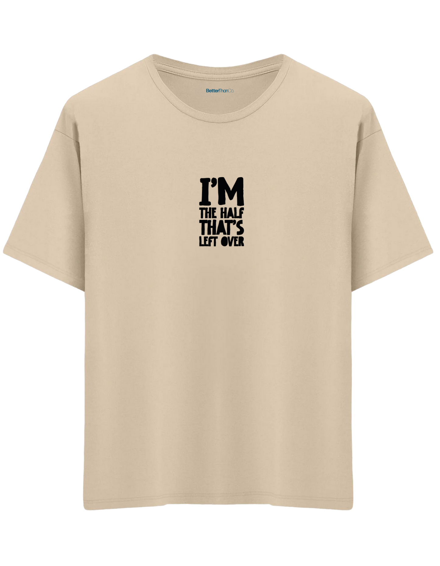 That's Left Over Baskılı Bisiklet Yaka Oversize T-shirt