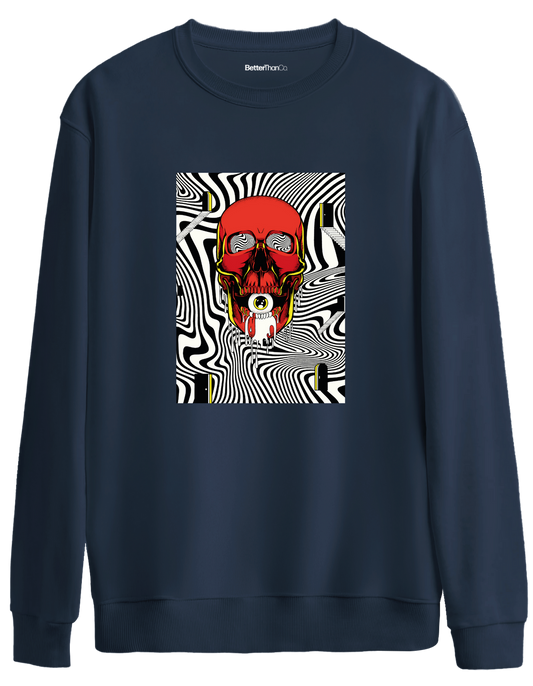 Handsome Baskılı Bisiklet Yaka Oversize Sweatshirt