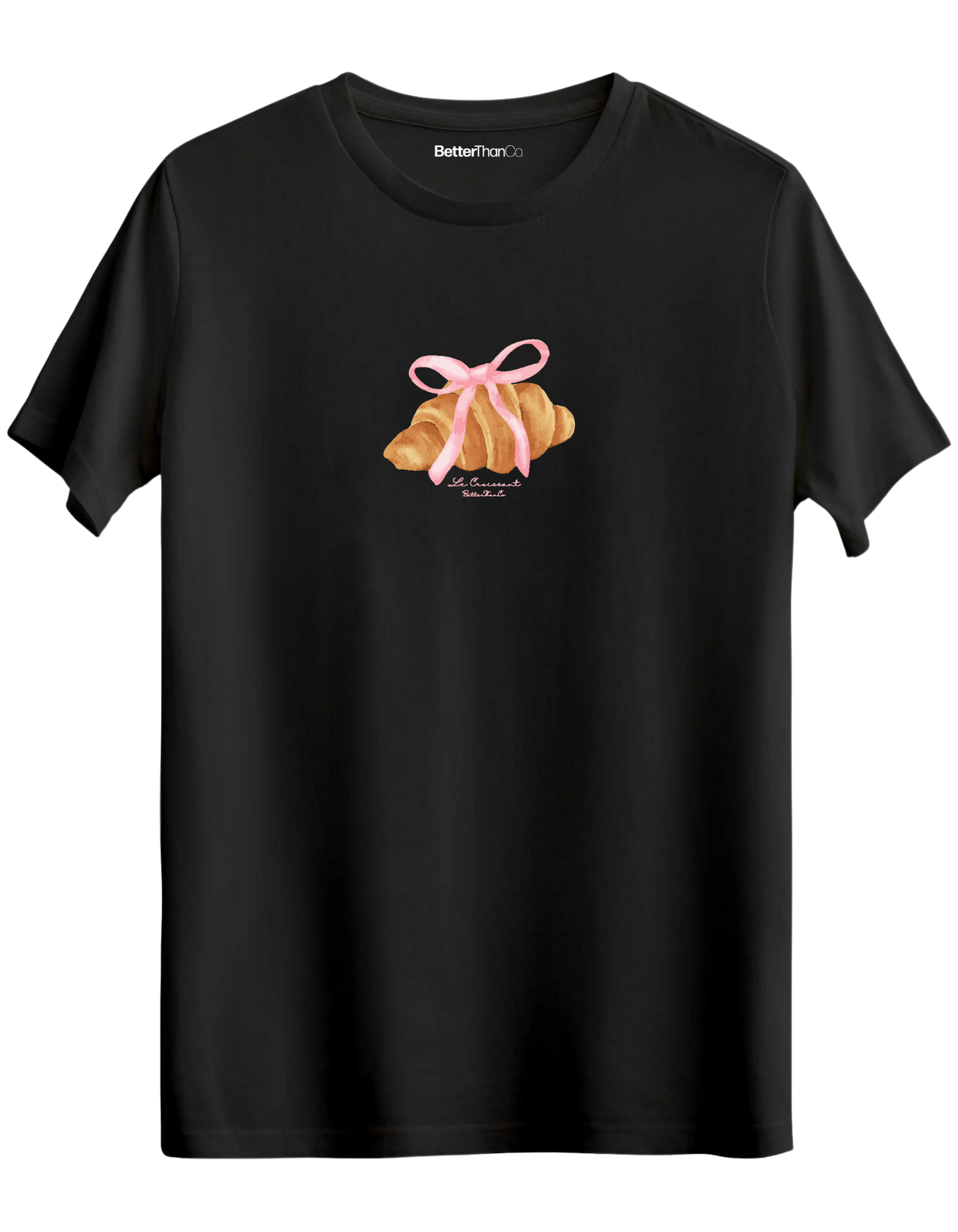 Kruvasan Baskılı Bisiklet Yaka Regular T-shirt