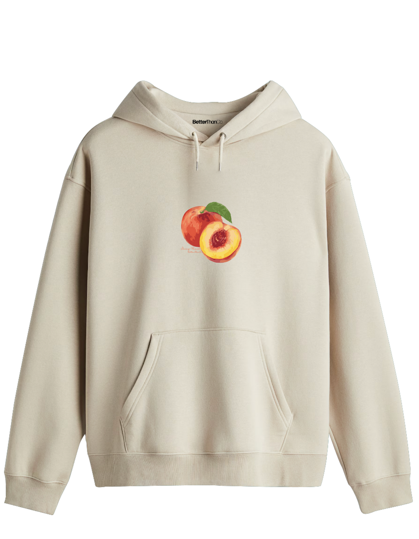 Peach Baskılı Unisex Kapüşonlu Yaka Hoodie