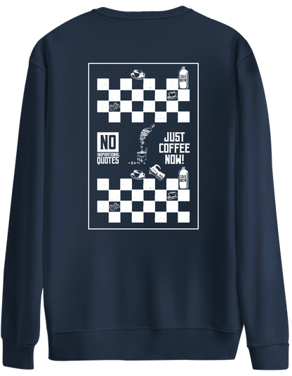 Just Coffee Baskılı Bisiklet Yaka Oversize Sweatshirt