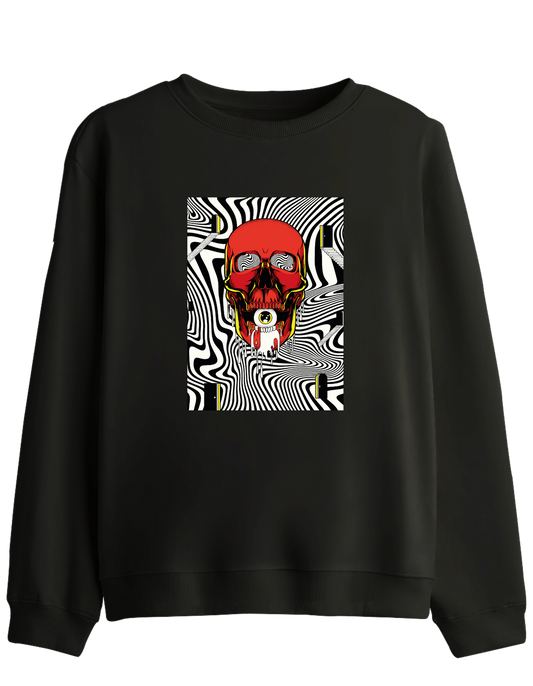 Handsome Baskılı Bisiklet Yaka Sweatshirt