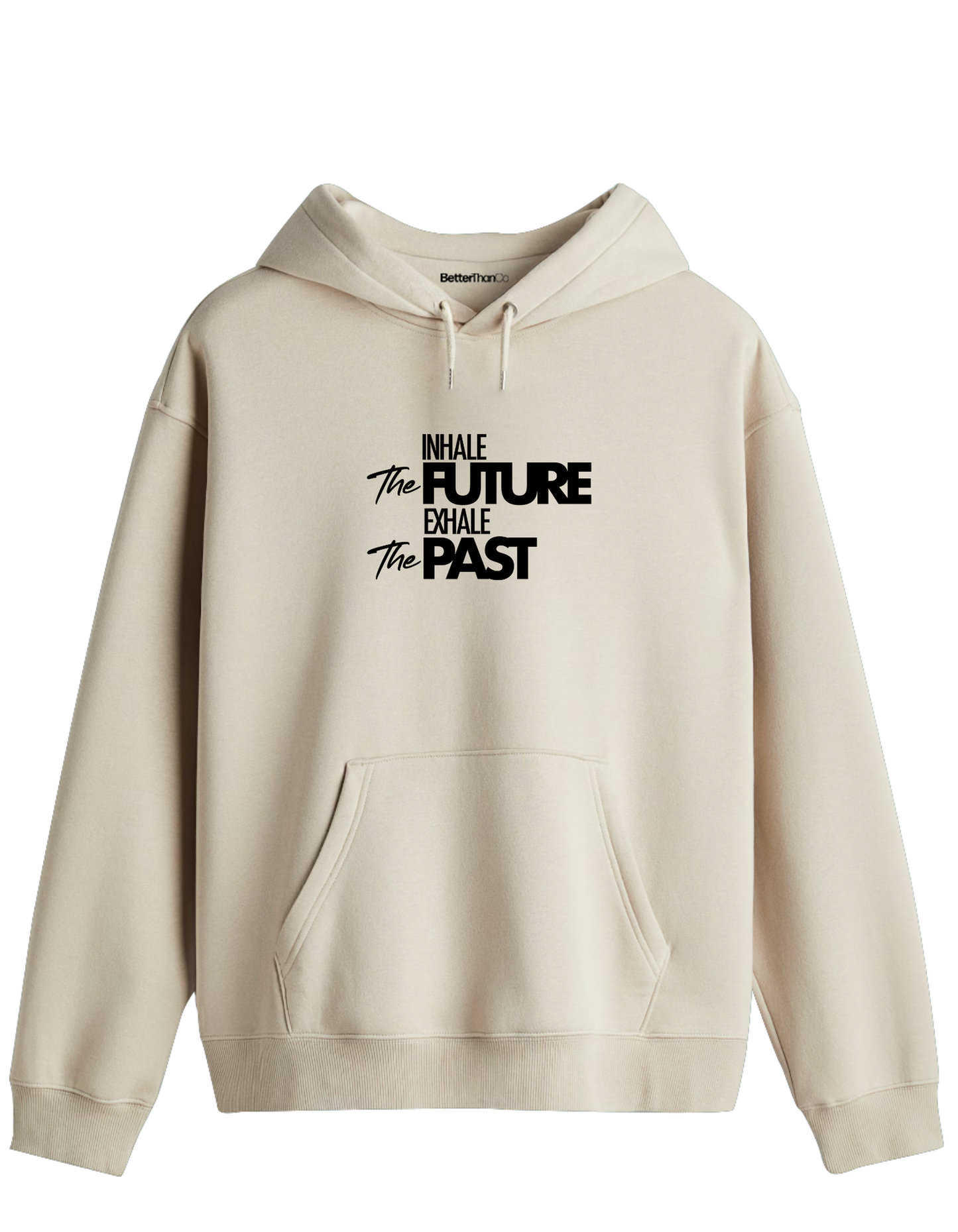Inhale Exhale Baskılı Unisex Kapüşonlu Yaka Hoodie