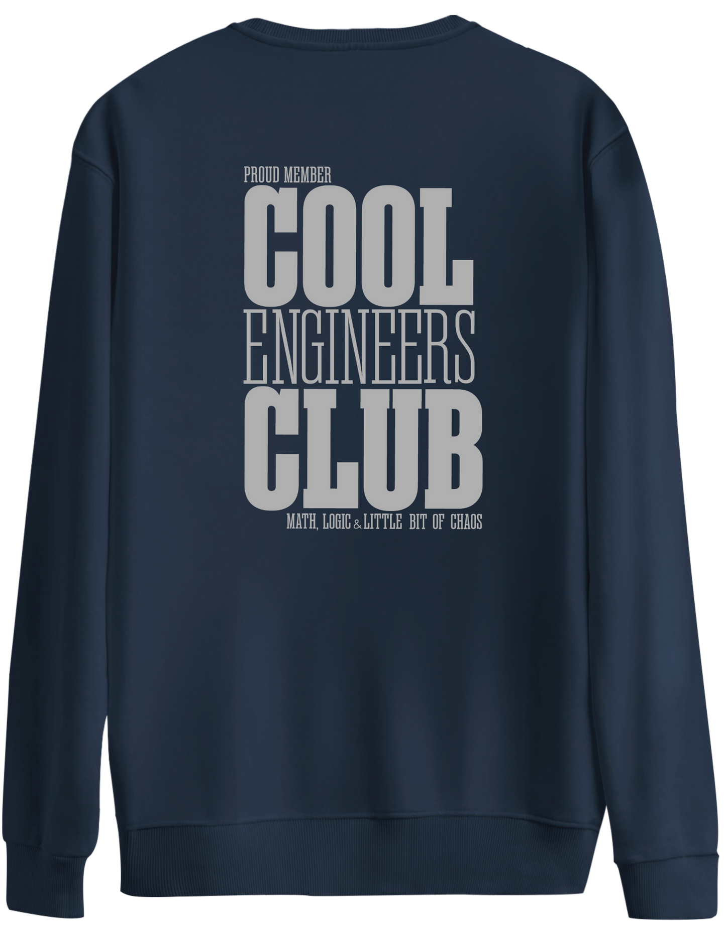 Cool Engineers Club Baskılı Bisiklet Yaka Oversize Sweatshirt
